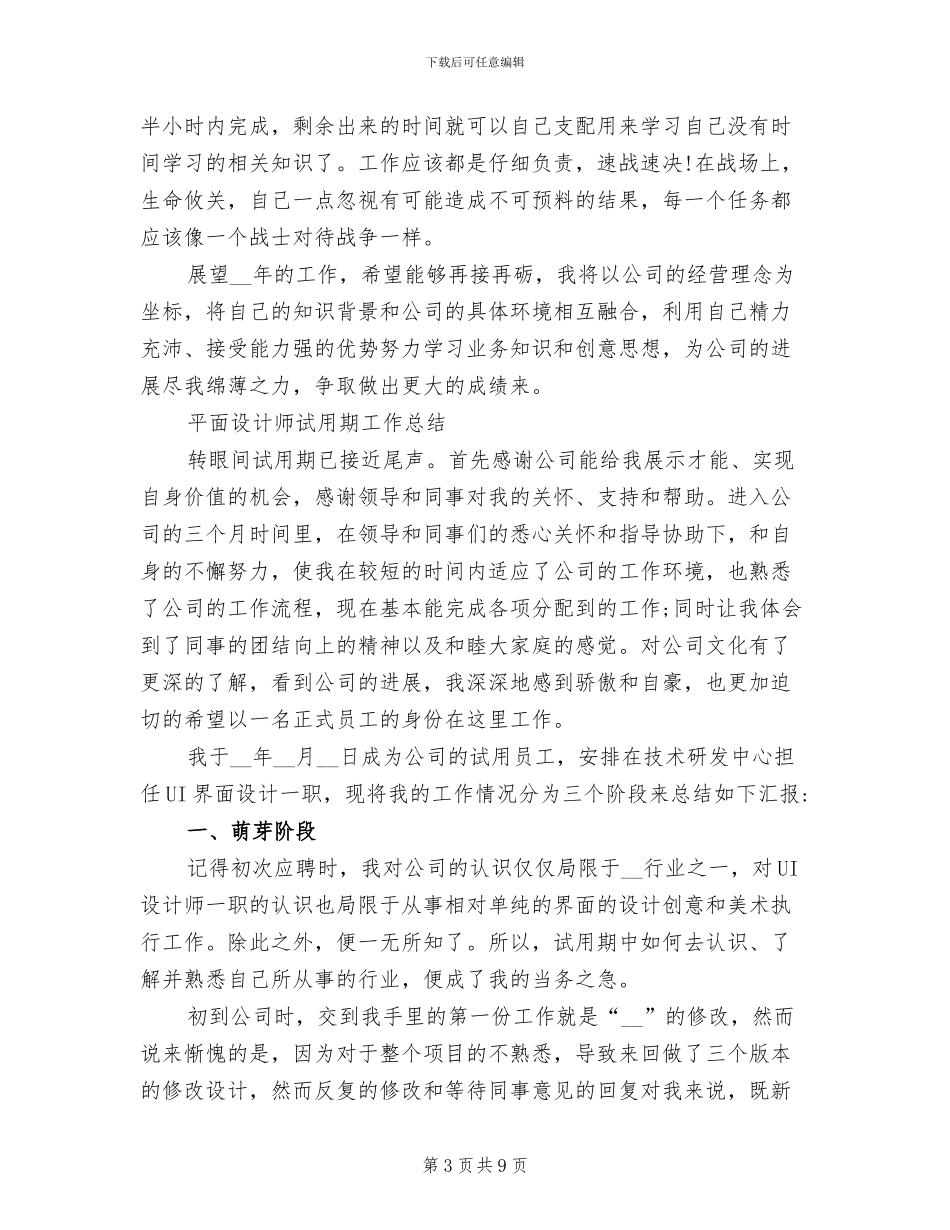 2024年设计师试用期个人总结范文_第3页