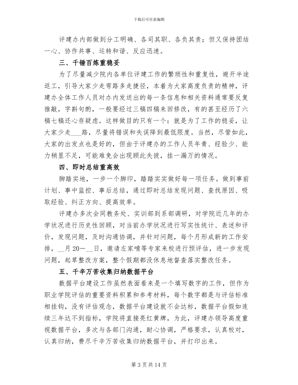 2024年评建办公室工作总结_第3页