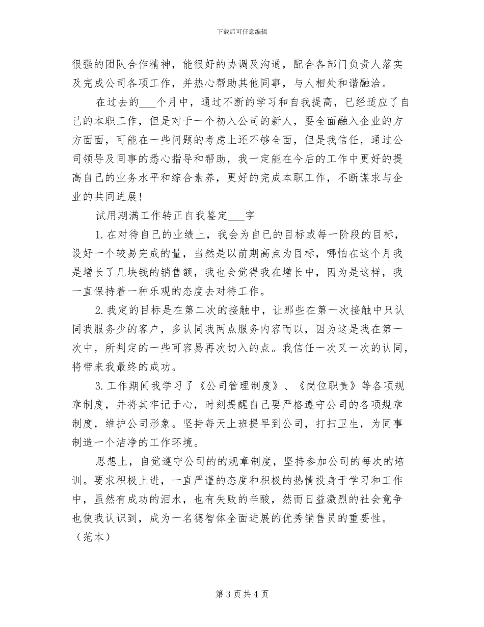 2024年试用期工作小结与工作总结_第3页