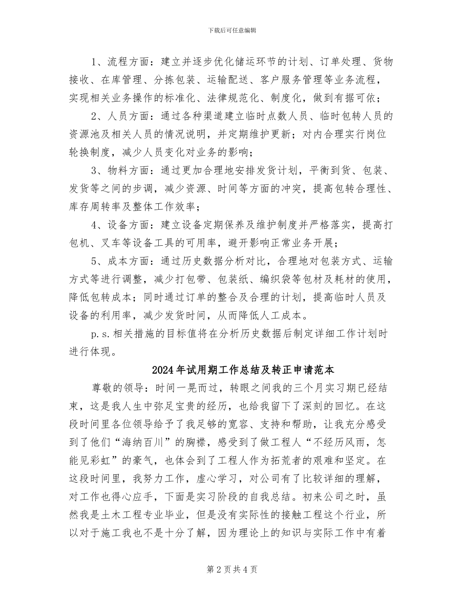 2024年试用期工作总结及转正申请示_第2页
