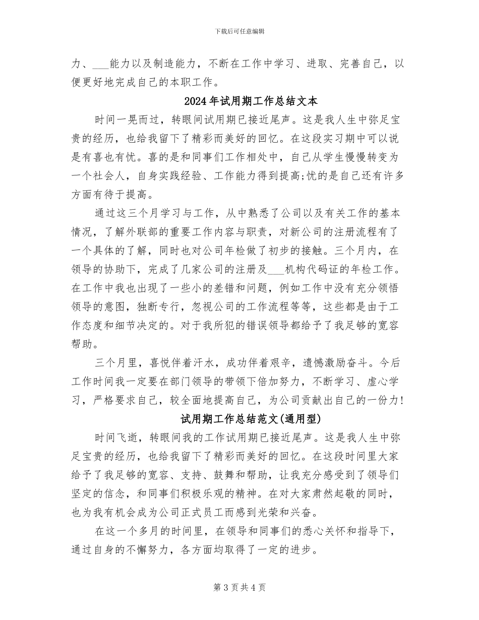 2024年试用期工作总结指导_第3页
