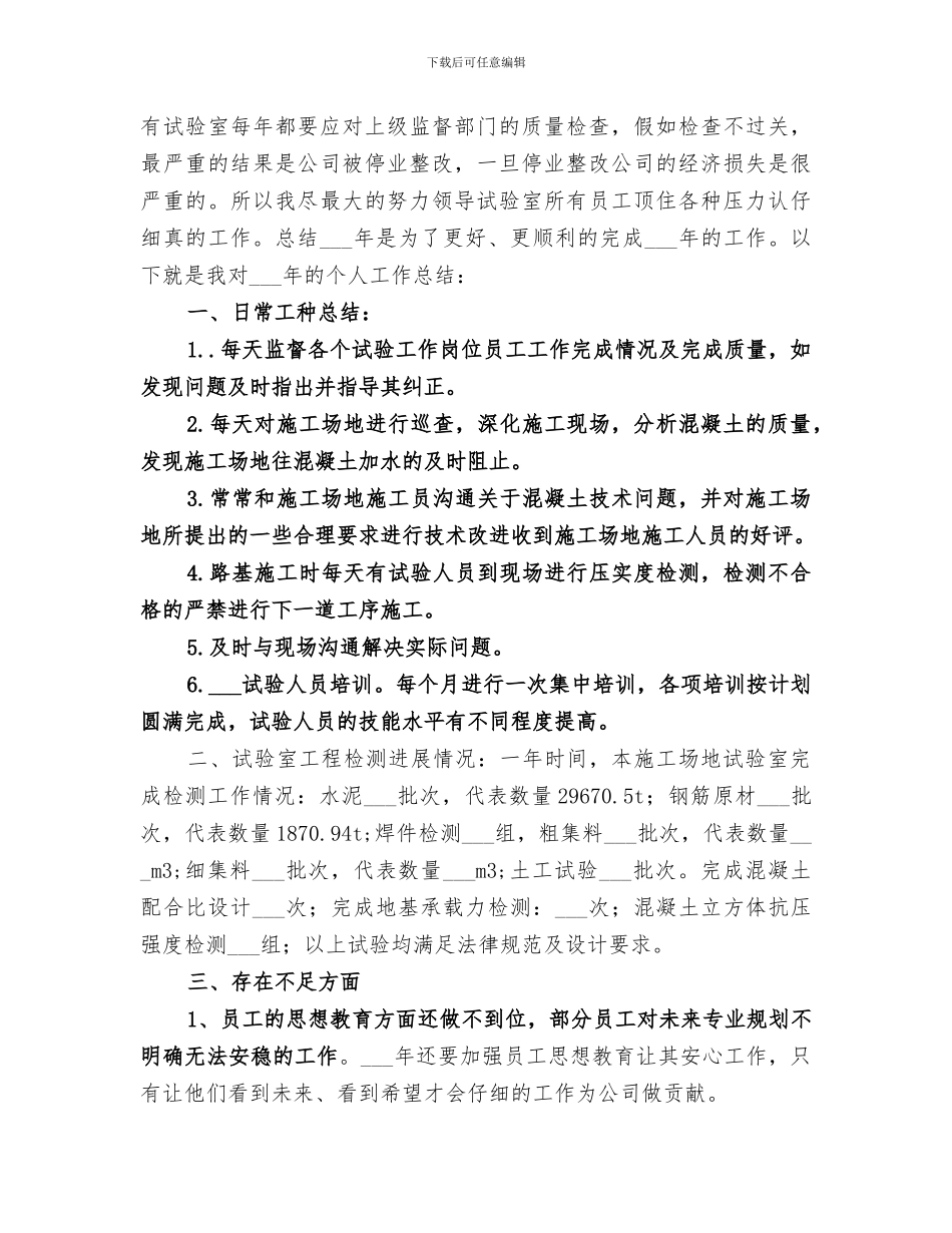 2024年试验室主任工作总结范本_第3页