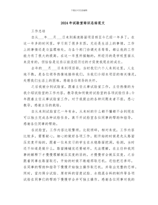 2024年试验室培训总结范文