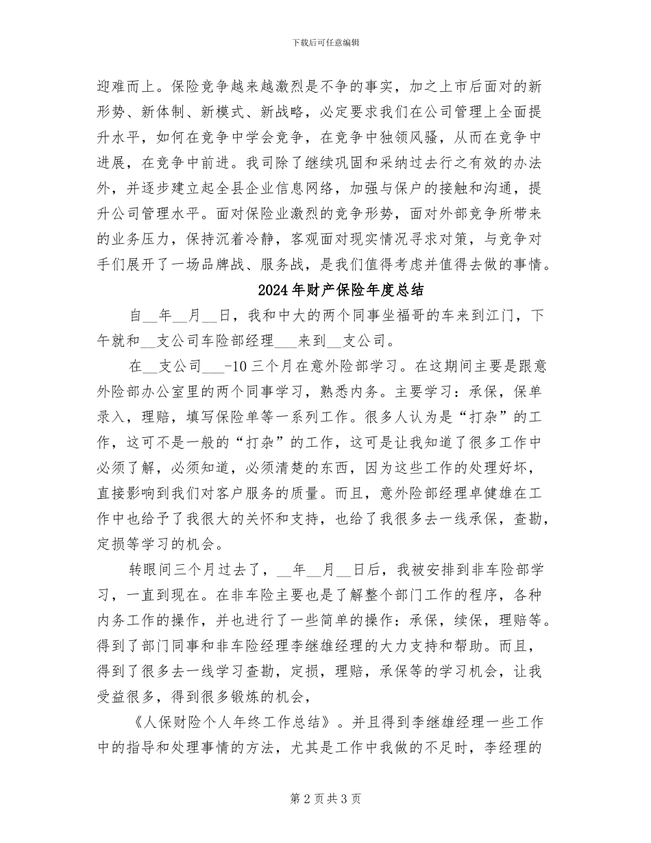 2024年财产保险年度个人总结_第2页
