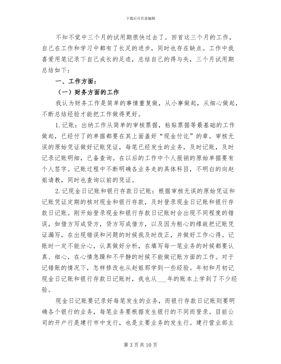 2024年财务人员试用期工作总结范本_第3页