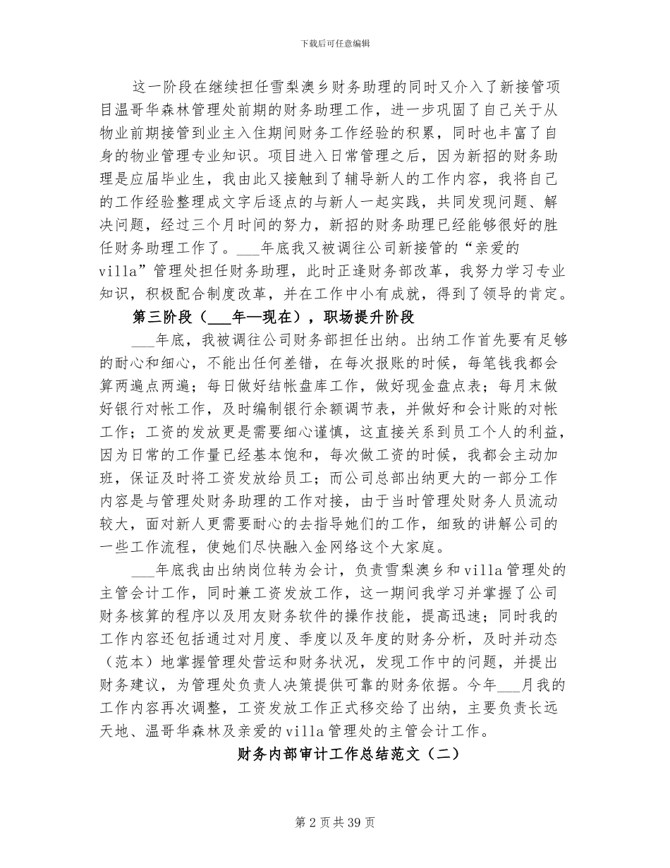 2024年财务内部审计工作总结_第2页