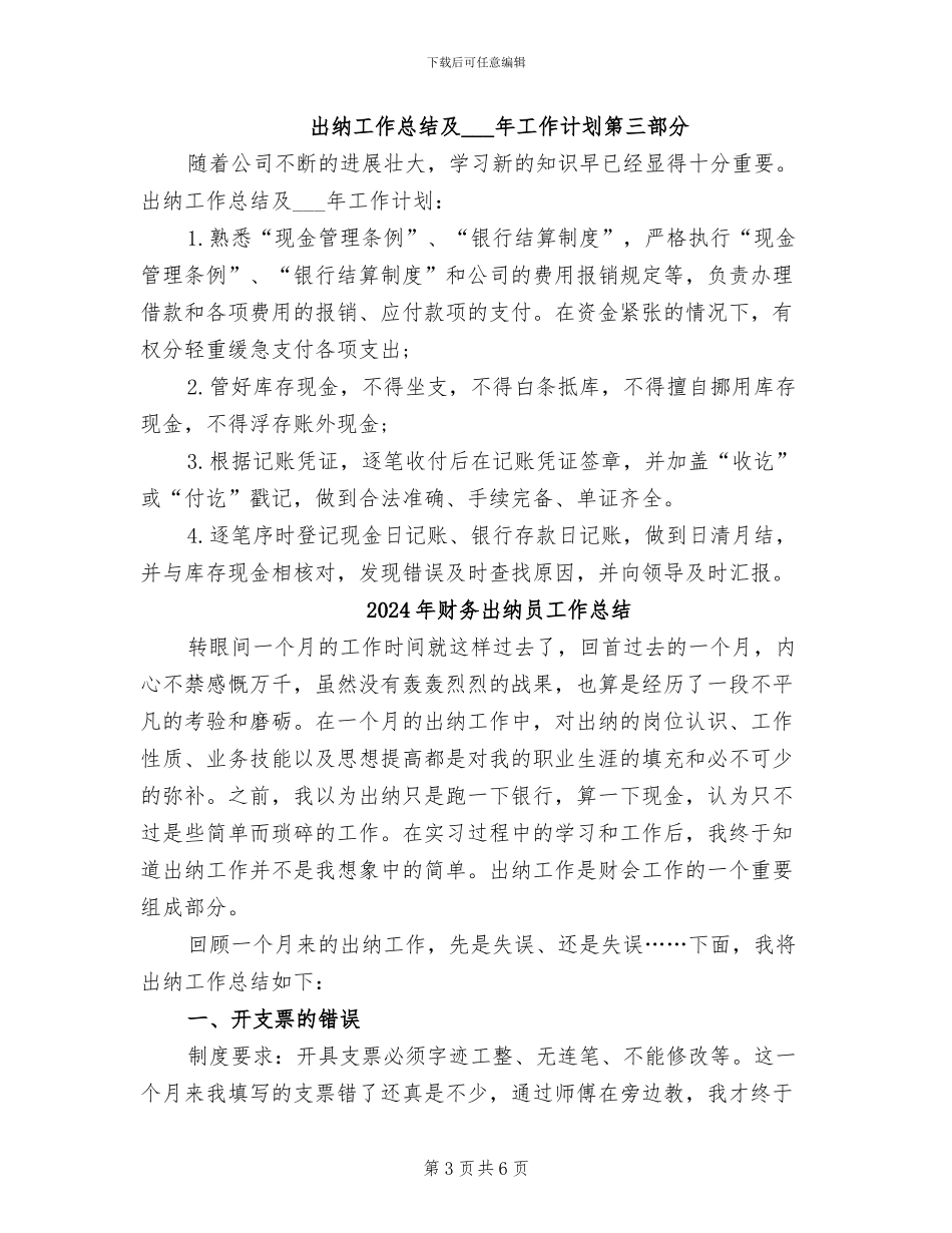 2024年财务出纳员工作小结_第3页