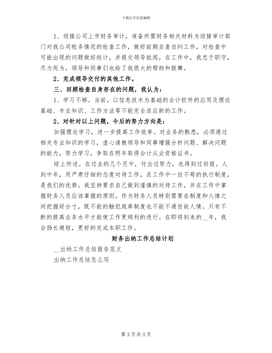 2024年财务出纳工作总结一_第3页