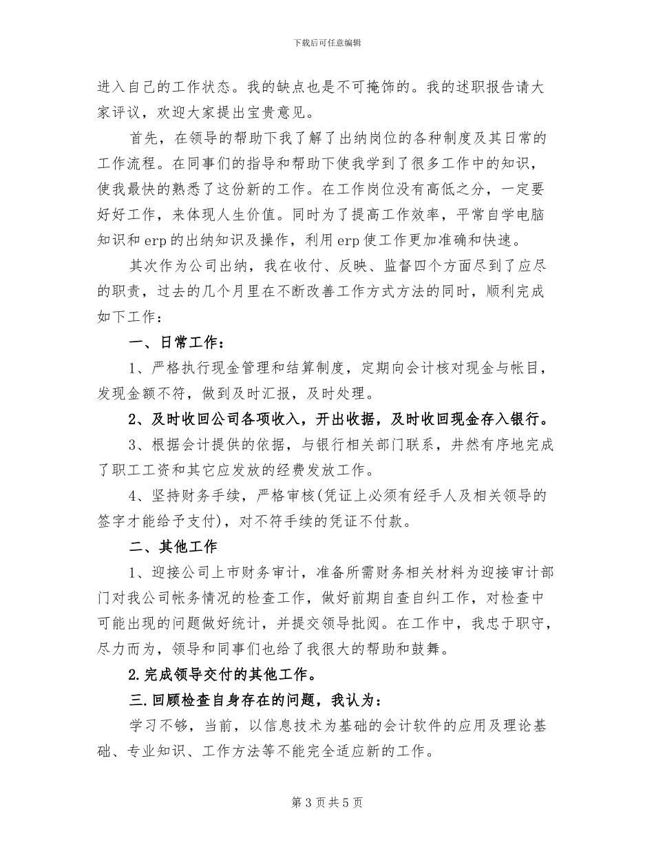 2024年财务出纳工作总结不足之处_第3页