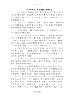 2024年财务工作经济责任审计总结