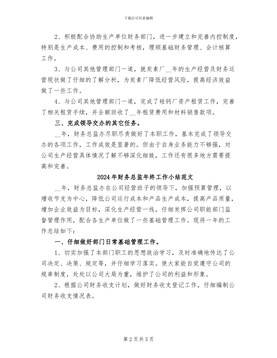 2024年财务总监年终工作小结_第2页