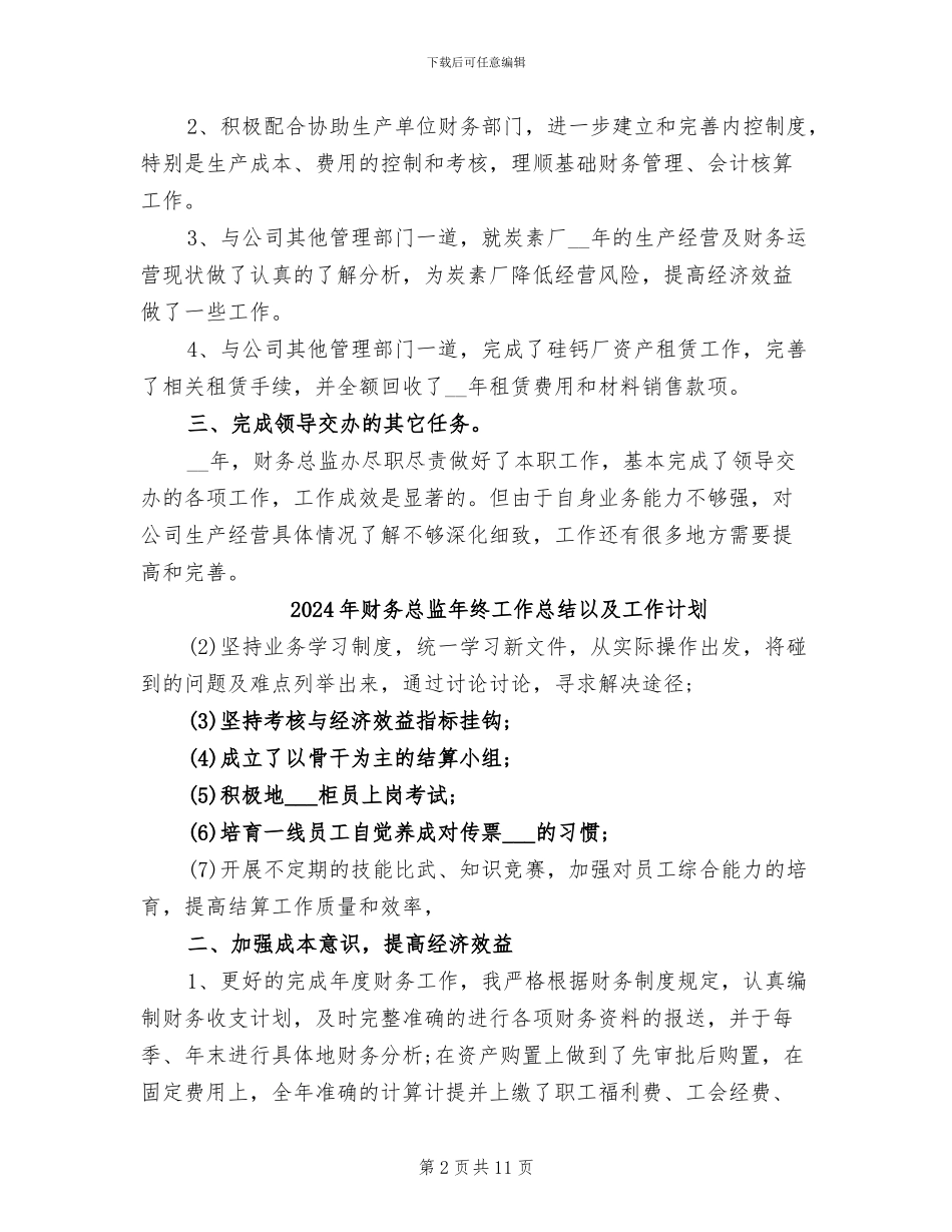 2024年财务总监年终工作总结_第2页