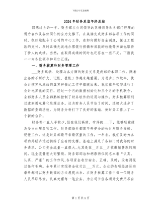 2024年财务总监年终总结