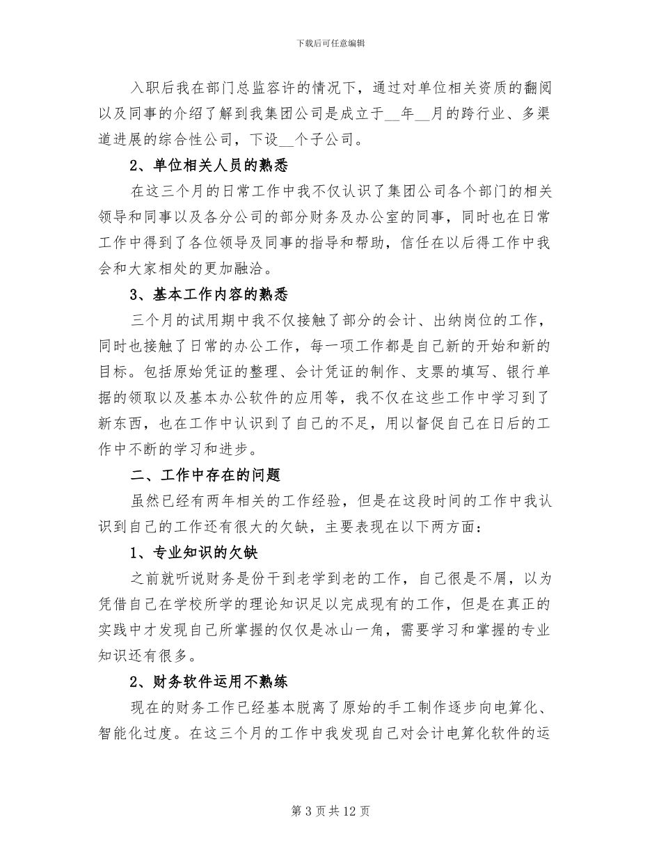 2024年财务试用期三个月工作个人总结_第3页