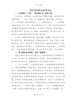 2024年财政所出纳年终总结