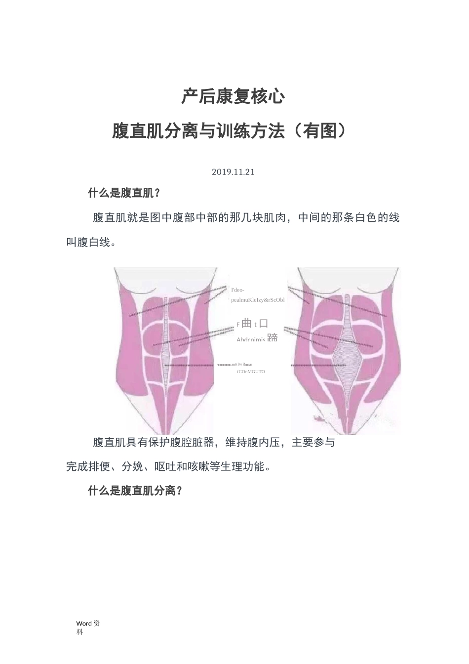产后康复核心—腹直肌分离与训练方法(有图)_第1页