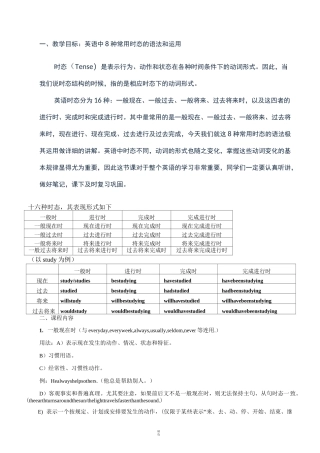 英语16种时态汇总
