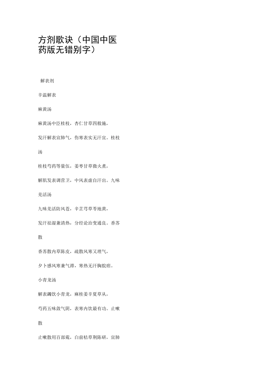 方剂歌诀(中医药)._第1页