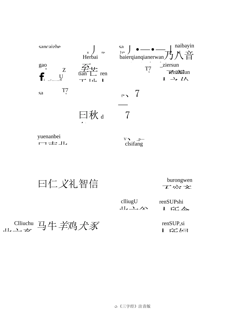 (完整版)《三字经》拼音版_第2页