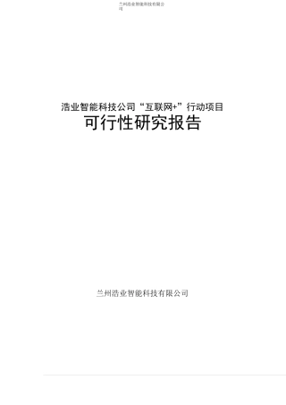 《互联网+》行动项目可行性报告