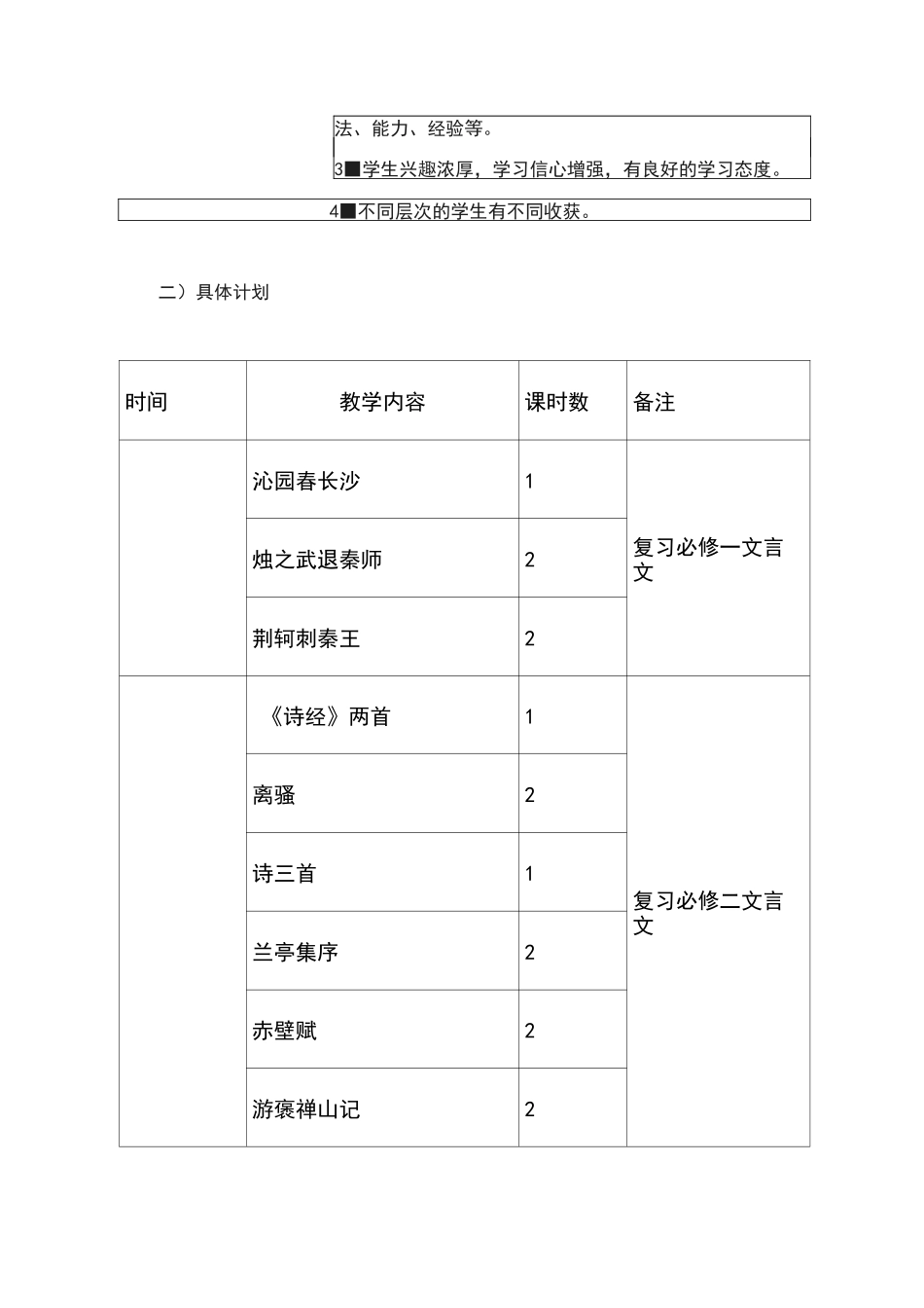高二语文教学计划_第2页