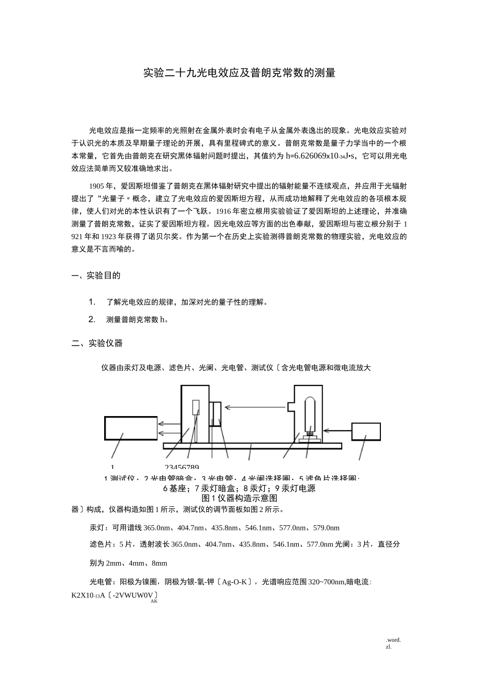 光电效应以及普朗克常数的测量_第1页