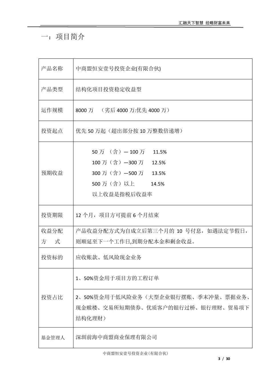 中商盟恒安壹号保理基金(募集说明书)_第3页