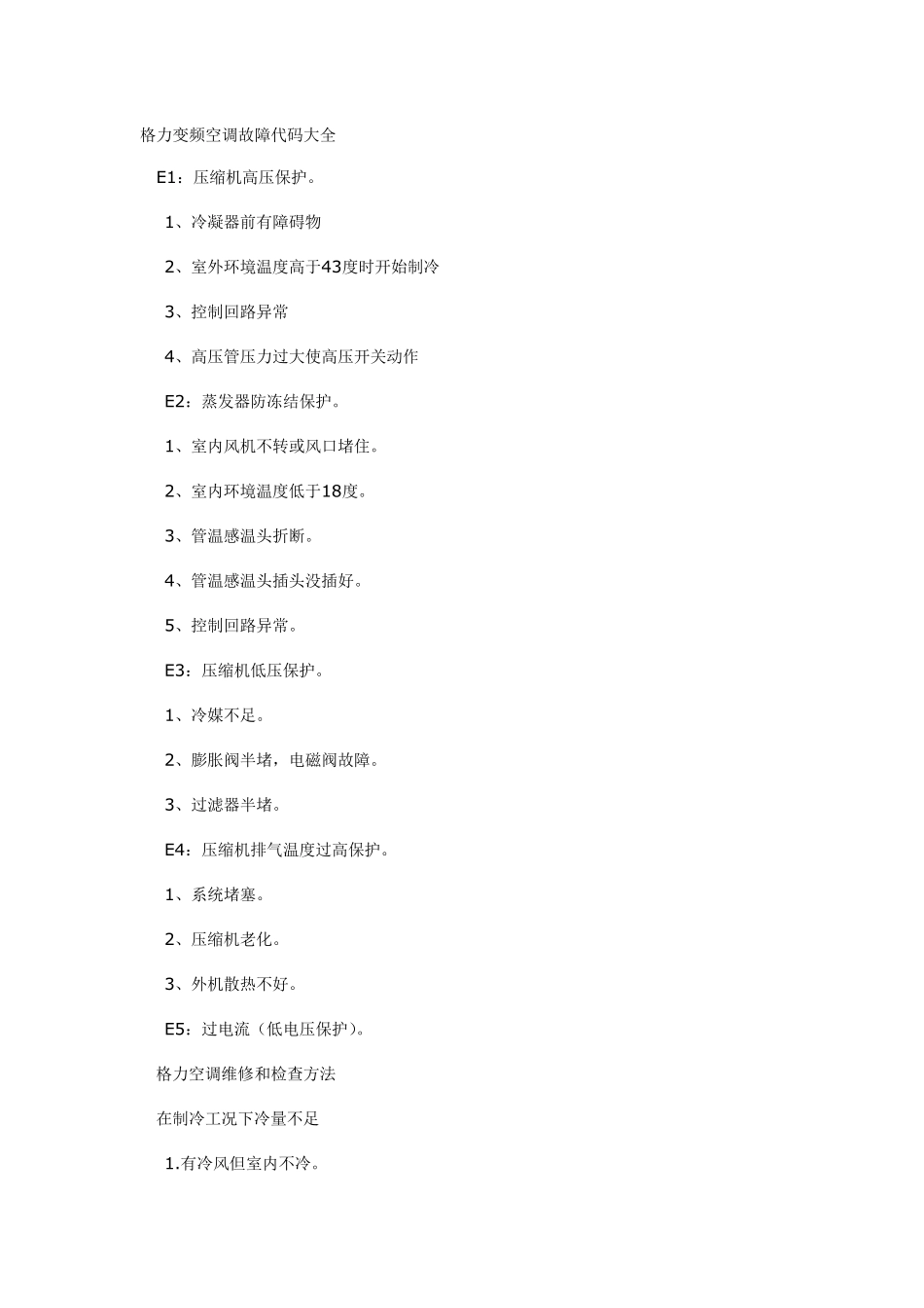 中国21个品牌空调故障代码大全最齐全_第1页