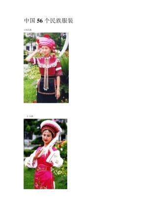 中国56个民族服装图