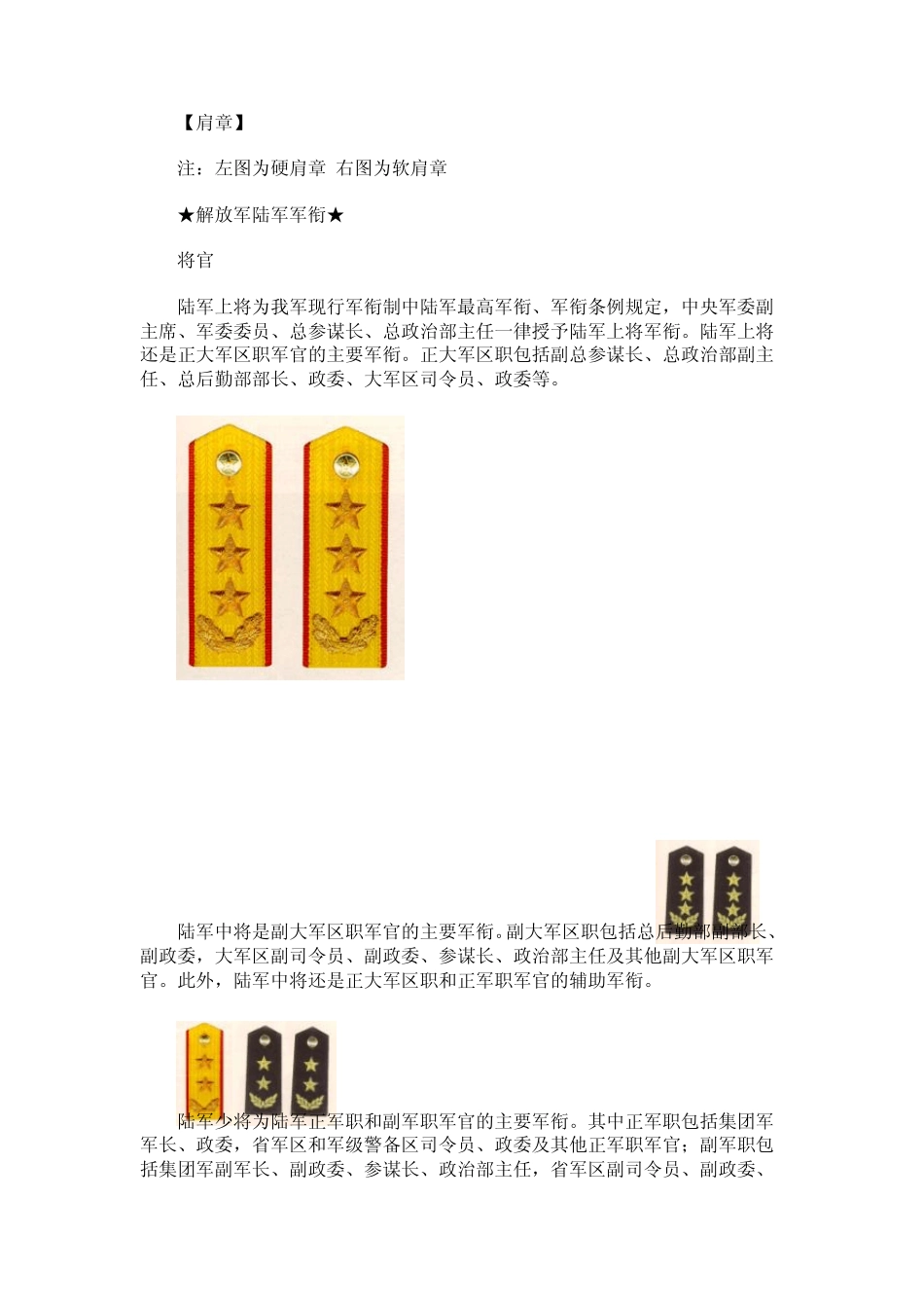 中国三军军衔肩章,让我们学习一下_第1页