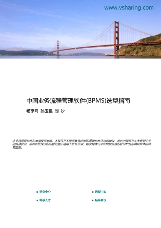 中国业务流程管理软件(BPMS)选型指南