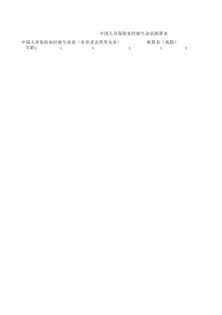 中国人寿保险业经验生命表换算表