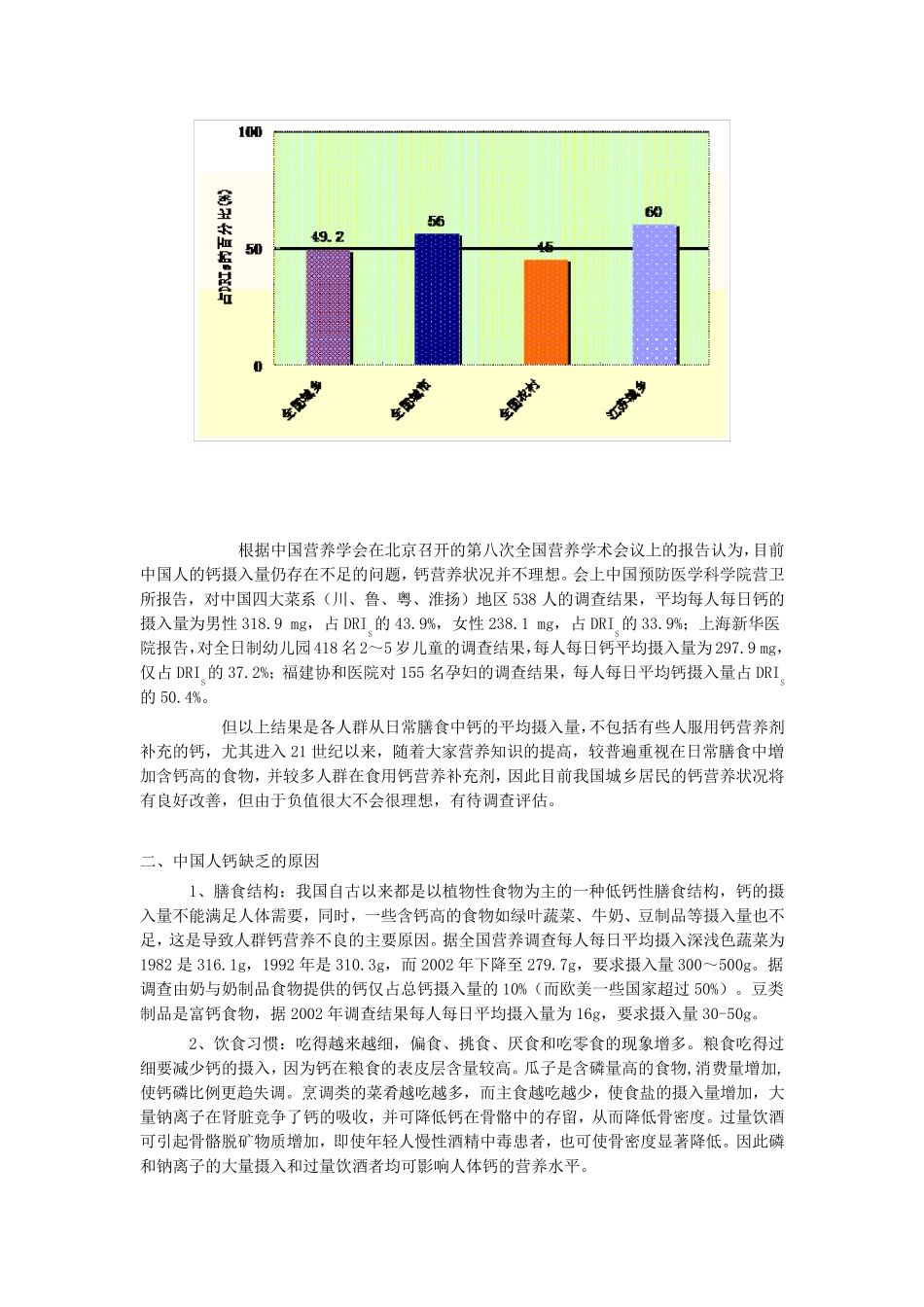 中国人钙营养状况与缺钙原因及其改善措施_第2页