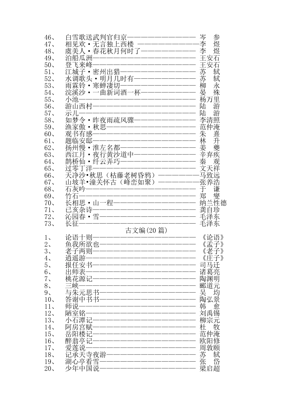 中国优秀传统文化经典背诵篇目(小学)_第2页