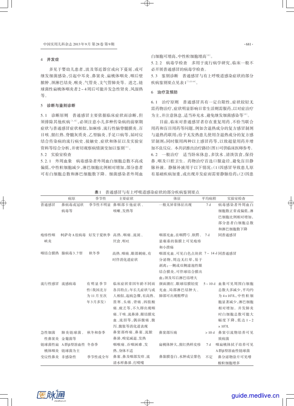 中国儿童普通感冒规范诊治专家共识(2013年)_第2页