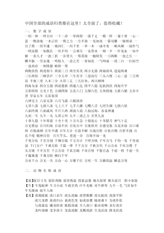 中国全部的成语归类都在这里