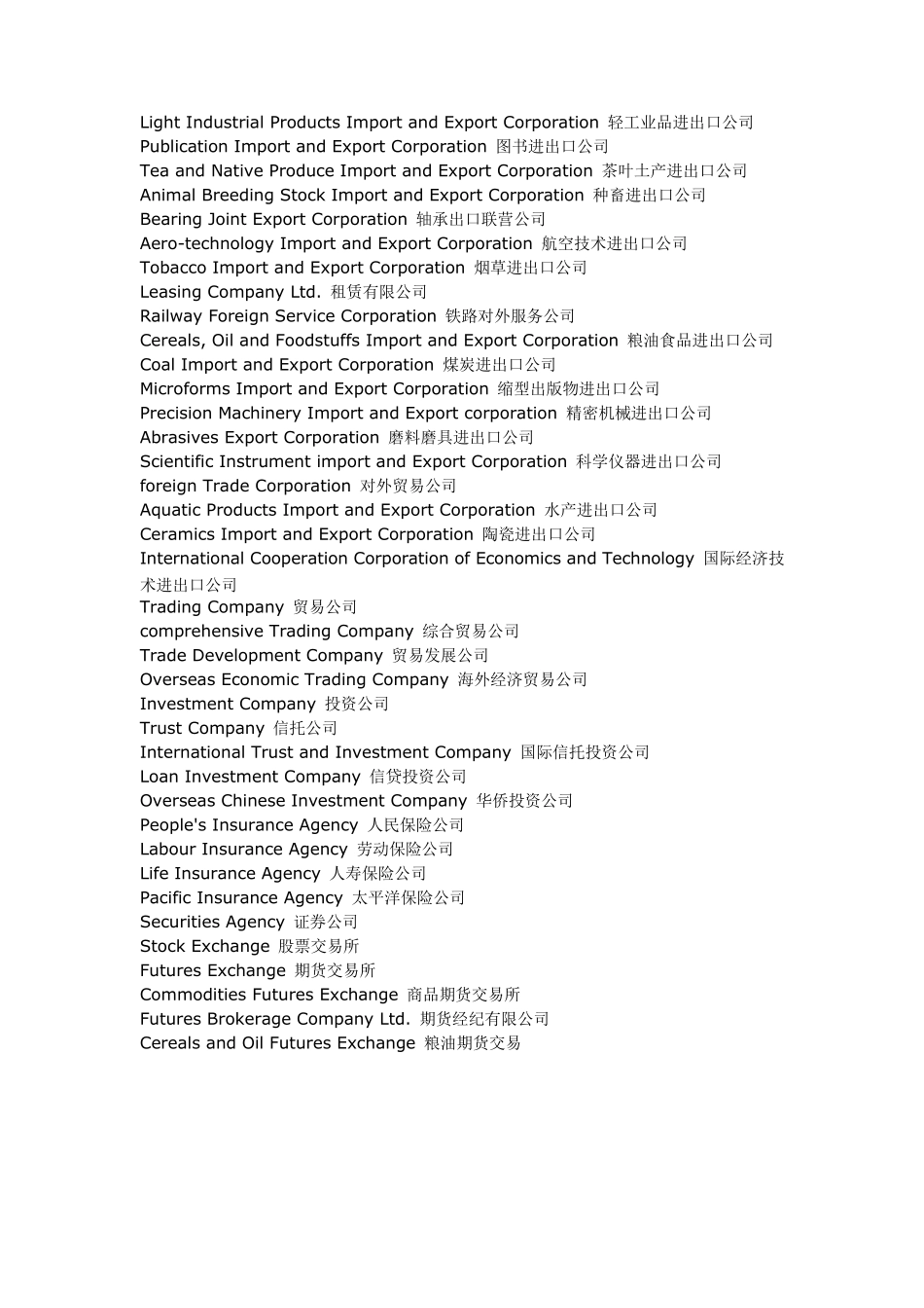 中国公司英文名称及部门大全_第2页