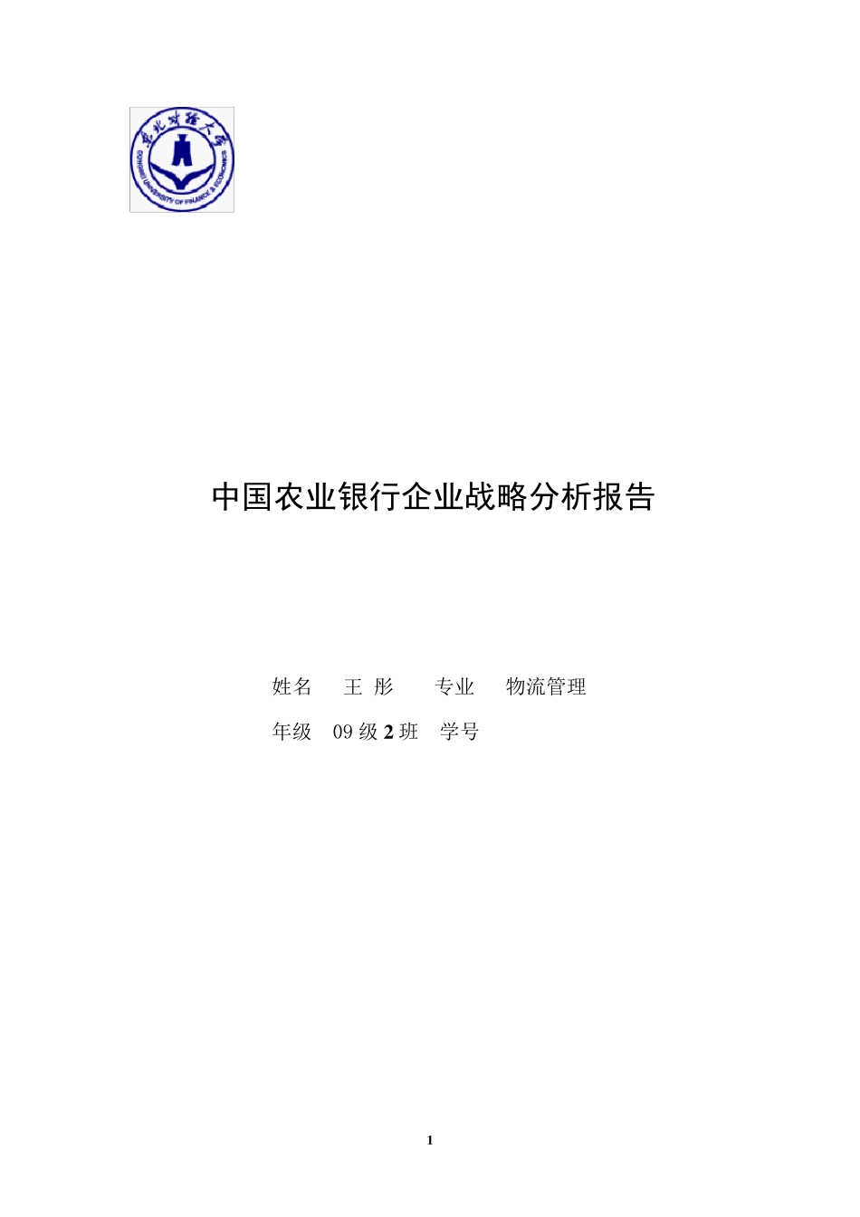 中国农业银行企业战略分析报告_第1页