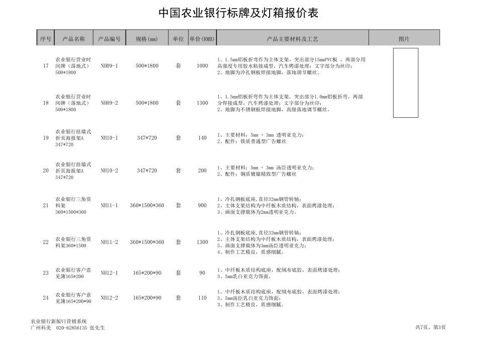 中国农业银行标牌及灯箱报价表_第3页