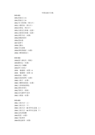 中国动画片全集