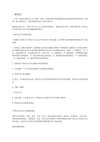 中国南方航空行李服务