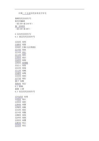 中国历代皇帝列表还要有时间,姓名,年号,按顺序等