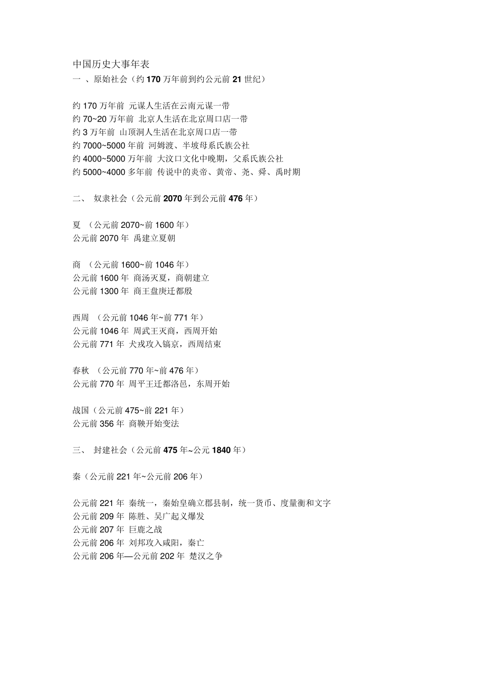 中国历史年代表(附世界历史年代表)_第1页