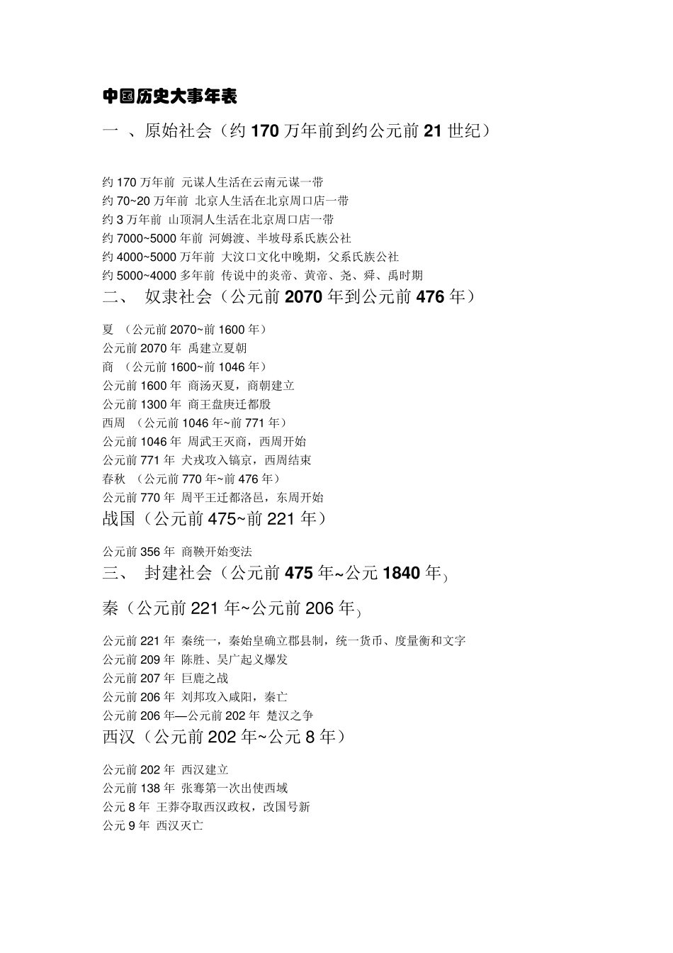 中国历史年代表及世界历史大事年表_第1页