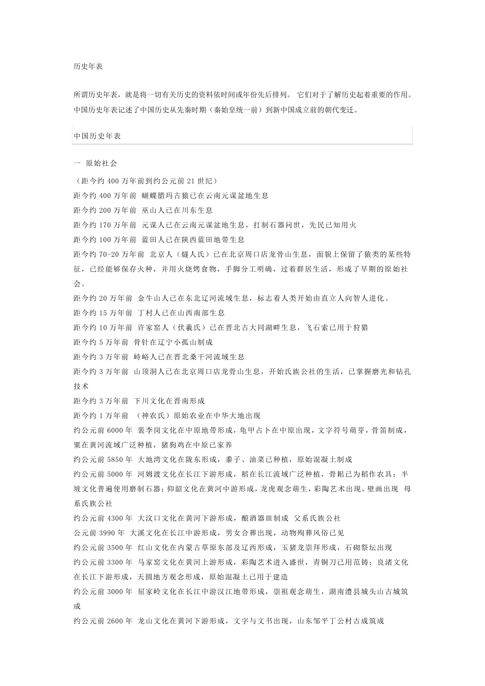 中国历史年表+口诀_第1页