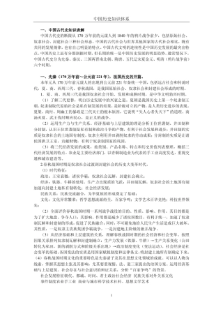 中国历史知识结构体系