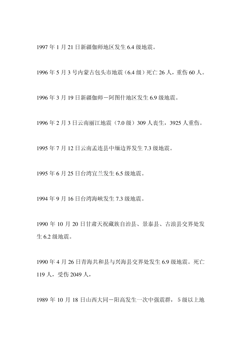 中国历年部分大地震_第3页