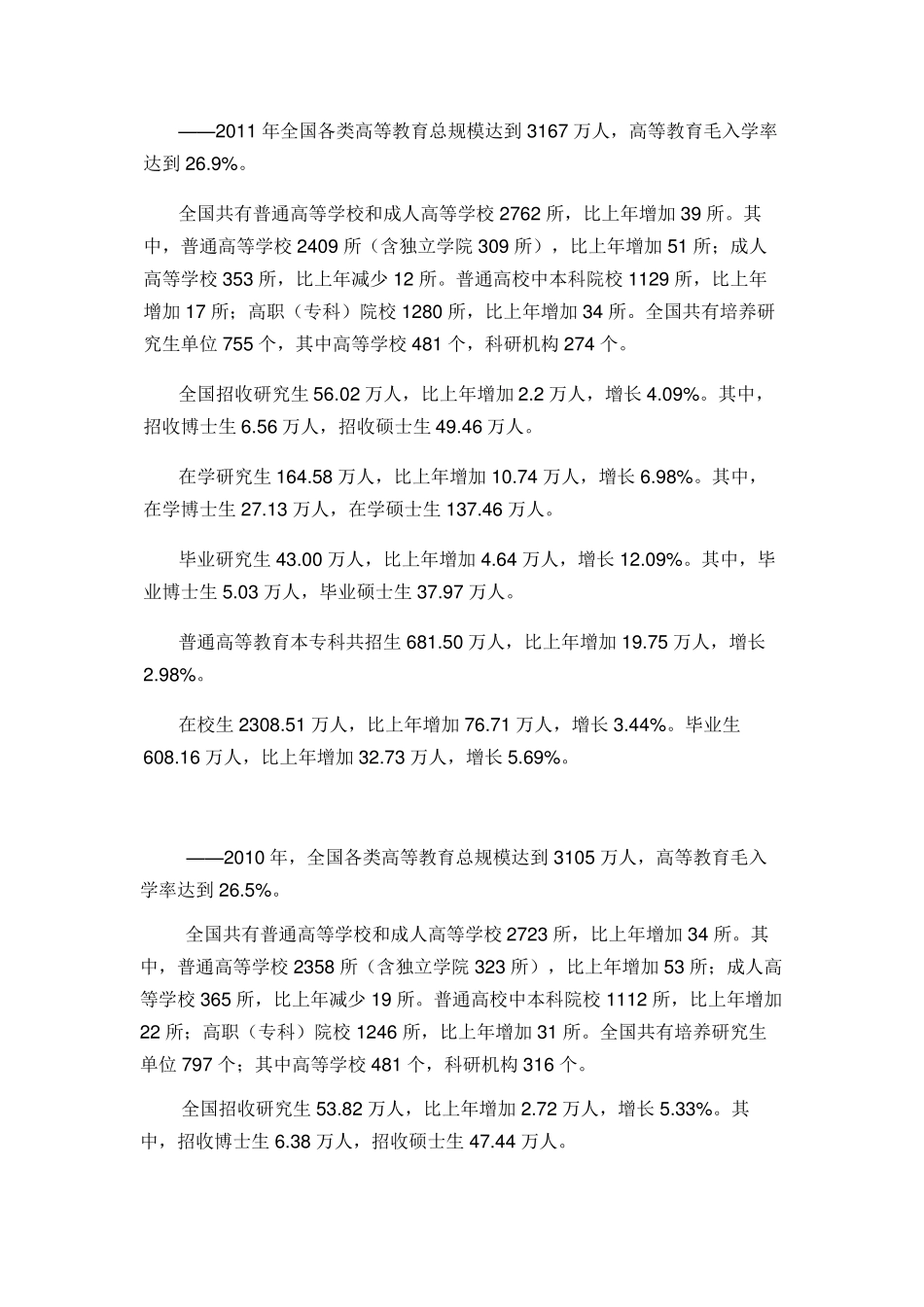 中国历年高等教育毛入学率数据一览(19782012)_第3页