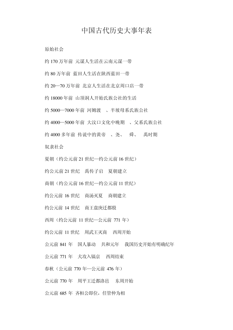 中国古代历史大事年表_第1页