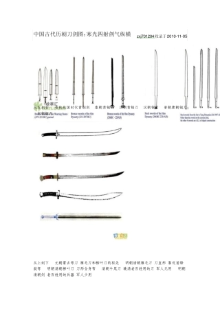 中国古代历朝刀剑图